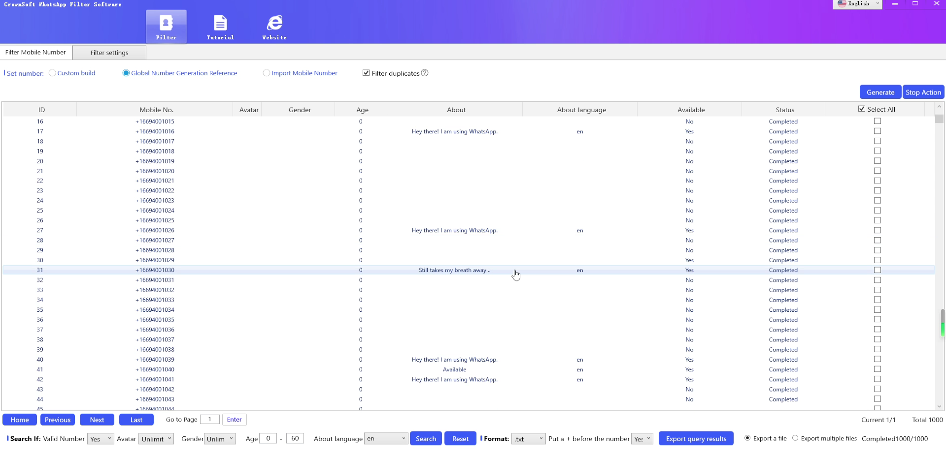 WhatsApp Filtering Software