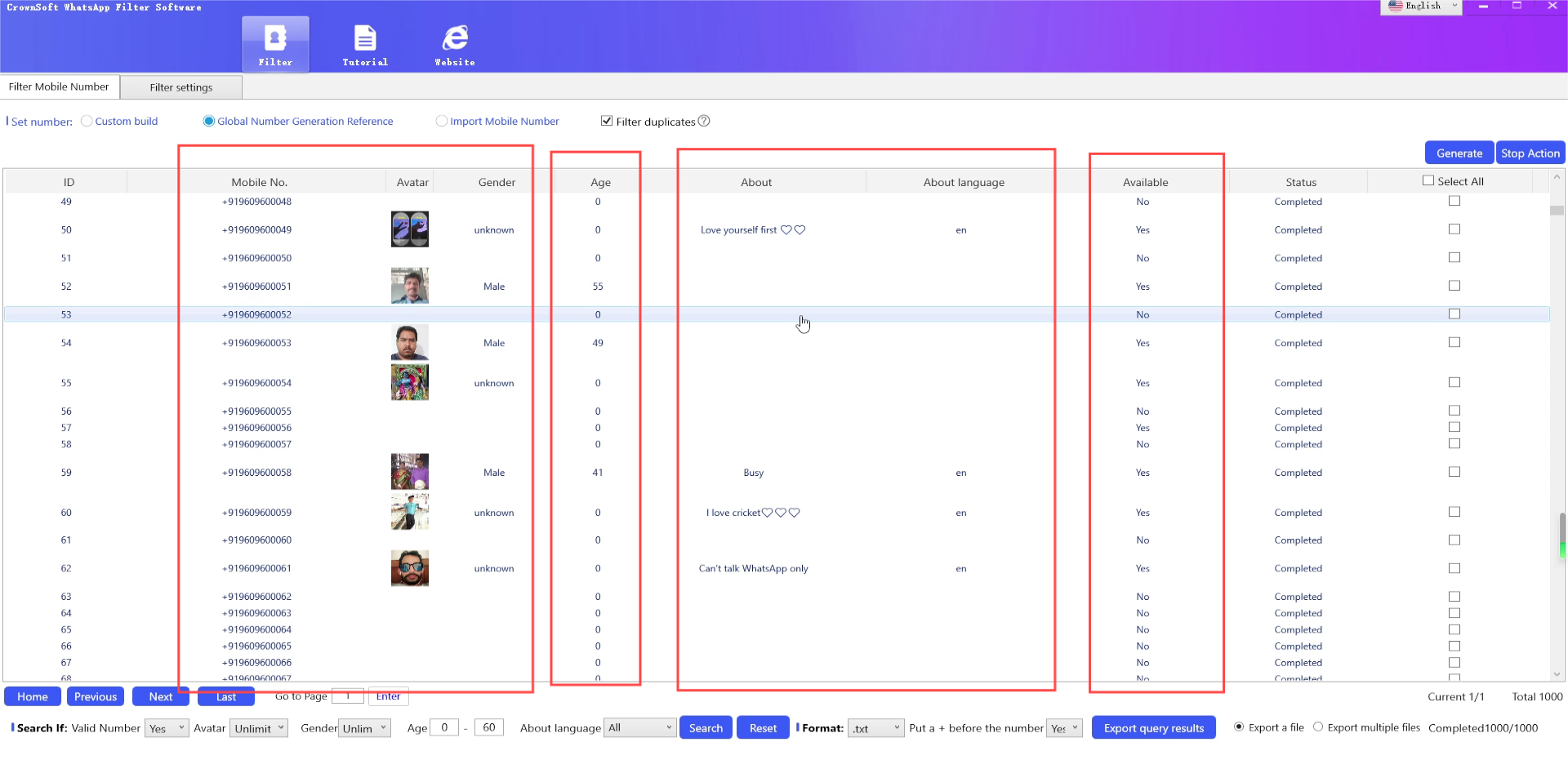 WhatsApp Filtering Software