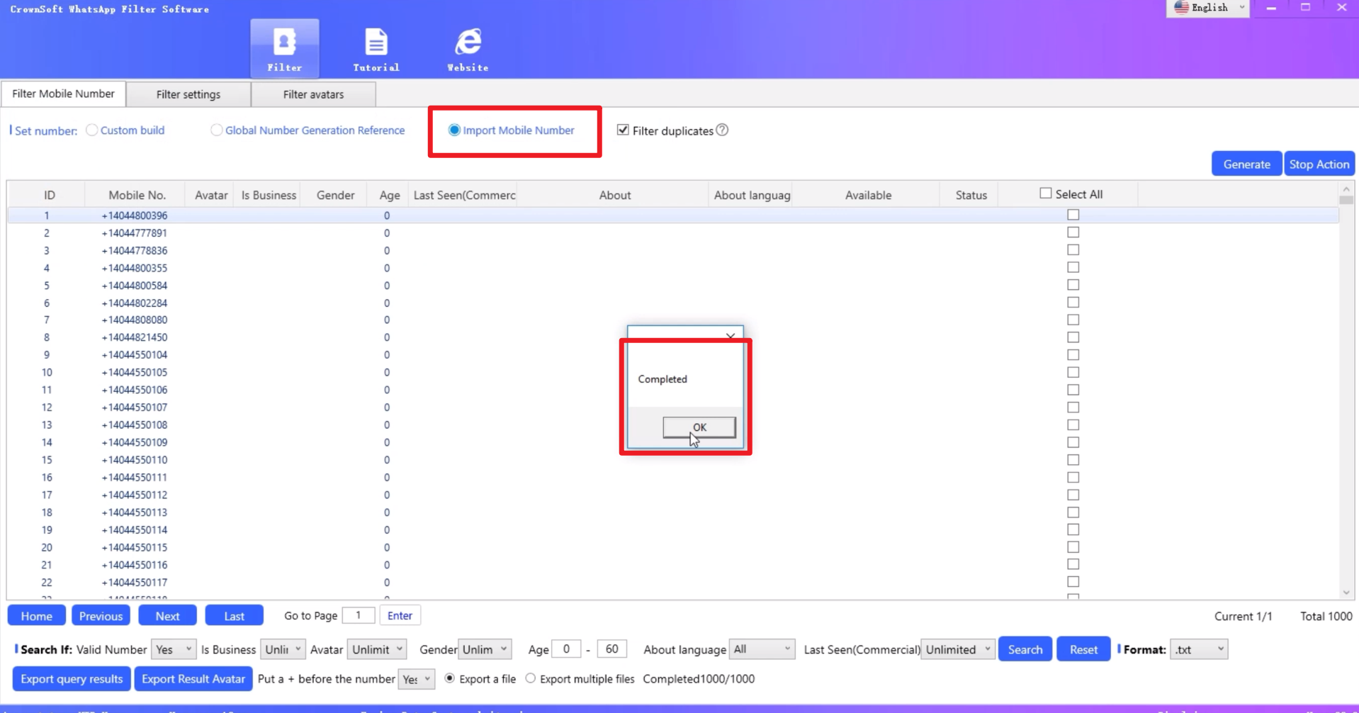 WhatsApp Active Number Filtering Software